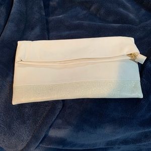 Express white & gold fold over clutch